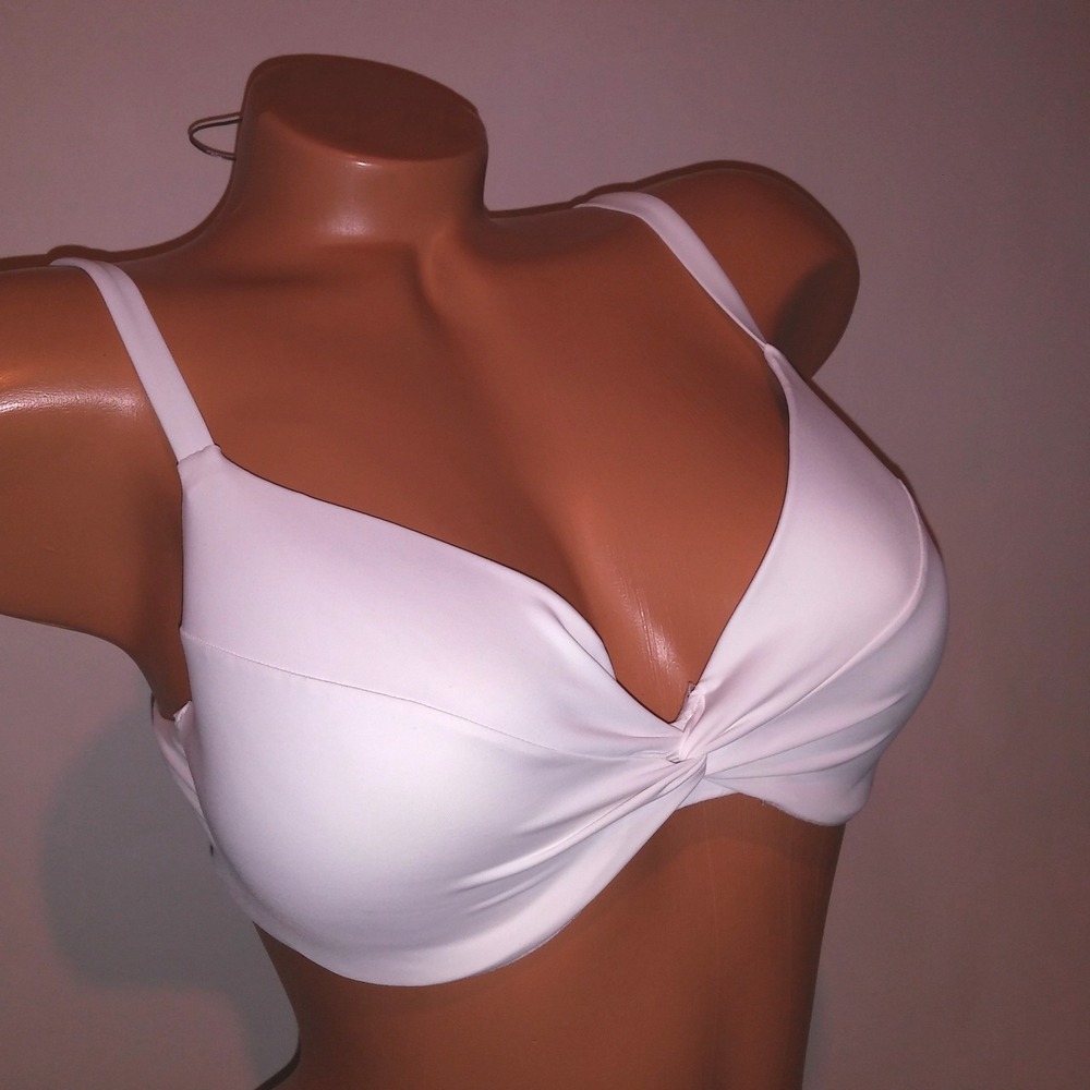 Victoria Secret Swim Bikini Top 34D Push Up Solid Underwire New